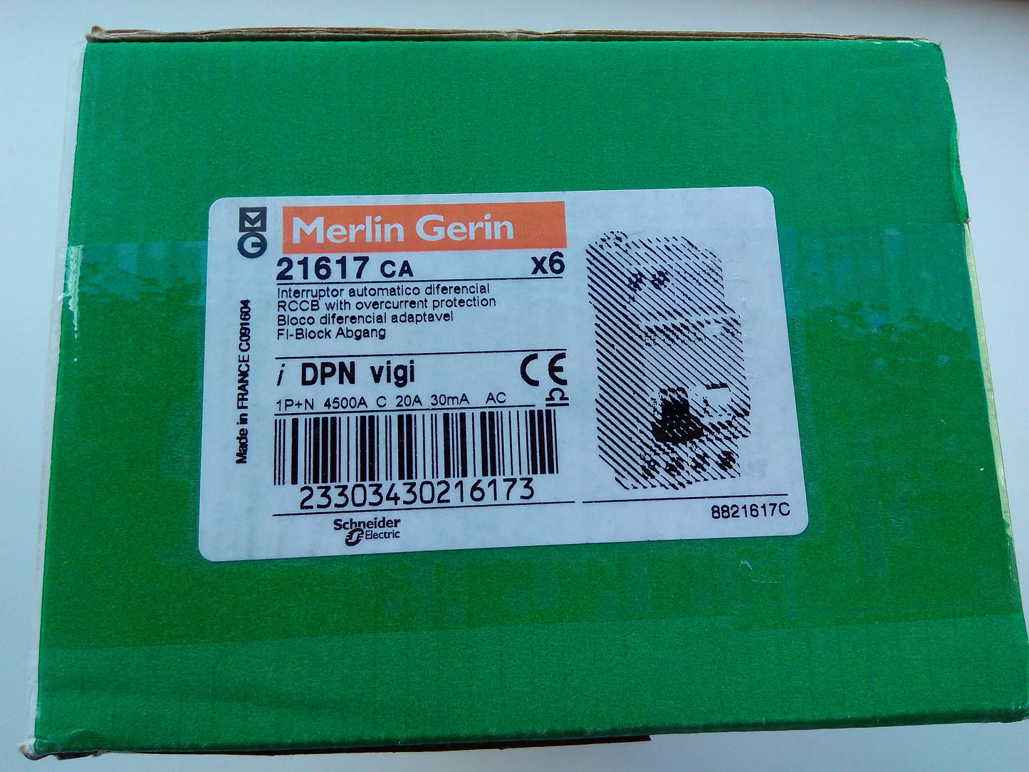 DPN VIGI C20A/30MA 1P+N 21617CA MERLÍN GERIN