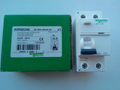 DIFERENCIAL 40A/30MA/0,03A/2P SCHNEIDER A9R60240