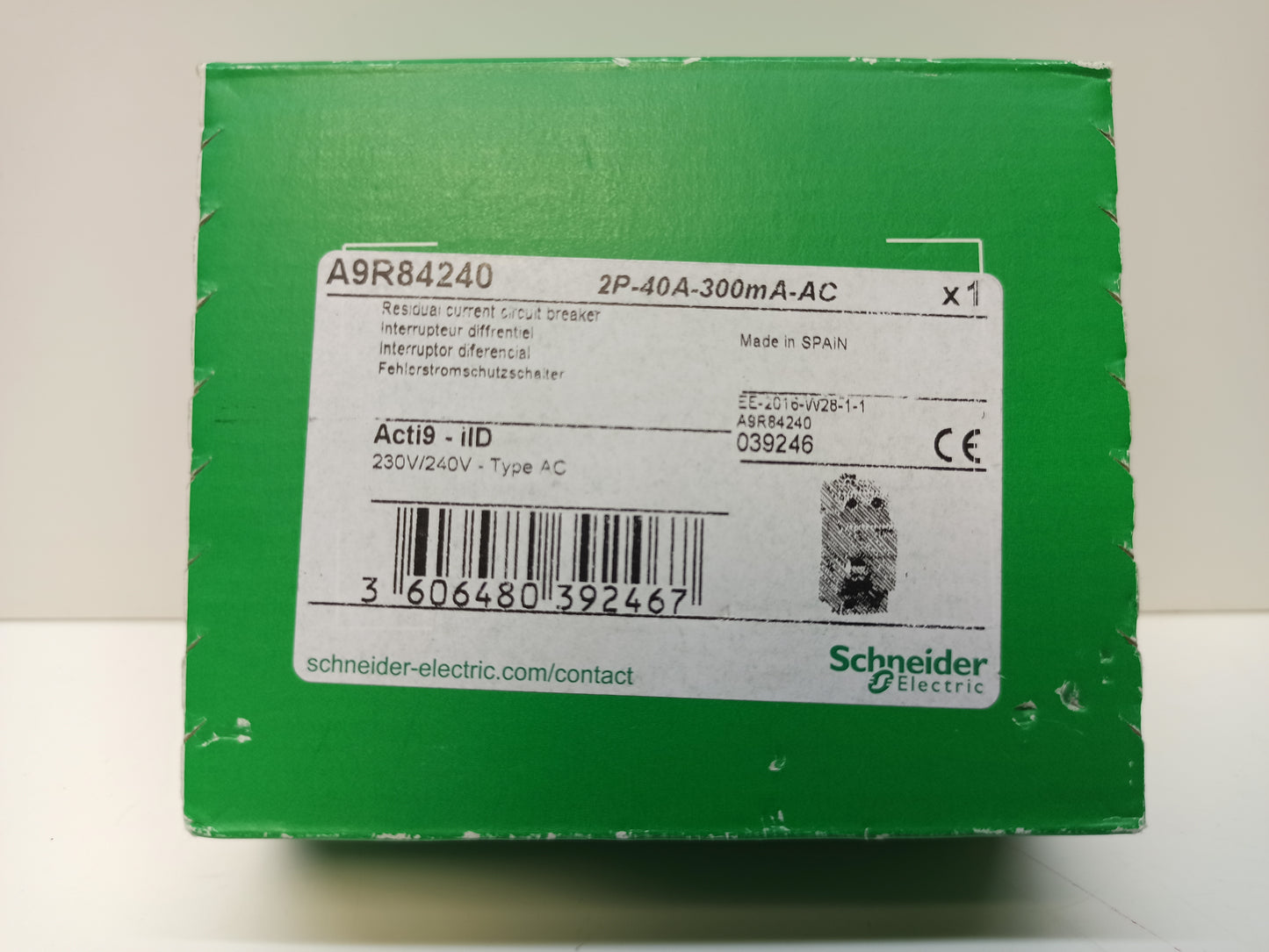 DIFERENCIAL 40A/300MA/0.3A/2P A9R84240 SCHNEIDER